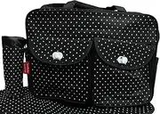 BABIES BLOOM Star Design 3 Pcs Baby Diaper Nappy Changing Bag Set - Black