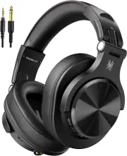A70 Bluetooth Over-Ear Headphones Wireless 72H Mic DJ Studio Wired Jack Black