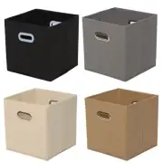 Cloth Cube Storage Boxes with Double Metal Handle Folding Basket