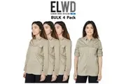 Womans Elwood Workwear 4 Pack Utility Stretch Twill Shirt Roll Up Sleeves EWD701