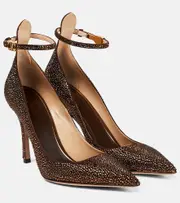 [Valentino Garavani] Valentino Garavani Tan-Go embellished leather pumps AU 4 brown