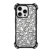 iPhone 16 Pro Bounce Case MagSafe Compatible Funny doodle kitty cats pattern