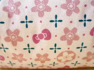 【震撼精品百貨】Hello Kitty 凱蒂貓 化妝包/筆袋-珠扣-圓筒(花) 震撼日式精品百貨
