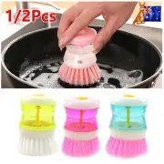 Dish Brush With Soap Dispenser For Dishes Pot Pan Kitchen Sink Scrubbing