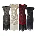 Women's Flapper Dresses 1920s Beaded Fringed Great Gatsby Dress