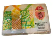 Vintage Riegel Receiving Blankets Retro Orange Yellow Green Spring Print NEW NOS
