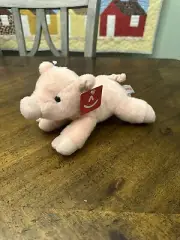 AURORA Pink Pig Bean Plush Stuffed Animal 9" Long Nose to Foot w/ Tag
