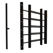 Window Metal Guard Adjustable 5-Bar Extend up to 42 inch Fix Swing Away Black