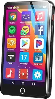 80GB MP3 Player with Bluetooth and WiFi,MP4 Player,Android 8.1 installable Software,4-inch Touch Screen,HiFi Music Player with Speaker(Ebony)