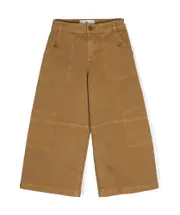 herringbone-pattern trousers 8Y beige