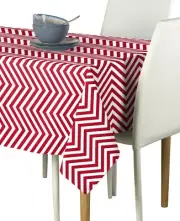 Red Chevron Polyester Tablecloths - Assorted Sizes!