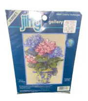 Dimensions Jiffy COLORFUL HYDRANGEA Crewel Kit Ann Craig Flowers Vintage 16051