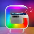 Alarm Clock Durable Atmosphere Bedside Light Desk RGB Night Lamp for Home Office