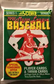 1991 Score Pack Showing Johnny Ray Angels (Top) Mike Henneman Tigers (Back)