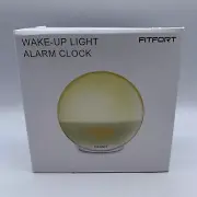 FITFORT Wake Up Light Alarm Clock Sunrise Sunset Simulation LED FM Radio SEALED