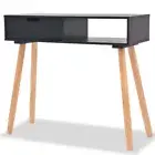 Wooden Hallway Table Drawer Storage Unit Black Stylish Sideboard Console Stand
