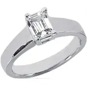 GIA 0.56 carat Emerald cut Diamond Engagement 14k Ring, E color VS2 clarity