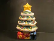 New In Box The Cellar Christmas Tree Cookie Jar Ceramic 2002 Federated Macy's