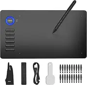 A15 Graphic Drawing Tablet with 8192 Sensitivity Battery-Free Pen 12 Hotkeys 10x6Inch 250RPS 5080LPI for Laptop PC Compatible with Windows Mac Android OS for Painting Sketch Design Online ALKOY