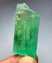 138 CTs Green Kunzite Hiddenite Etched Terminated Crystal From Afghanistan