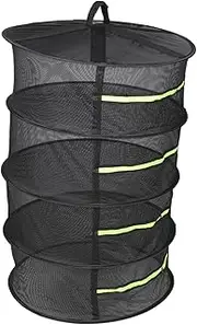 TOYANDONA Collapsible Plant Drying Net 4-level Rack Easy to Use Zippers Keeps Plants from Deforming Compact