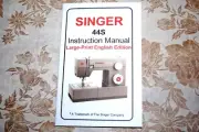 Rare LARGE-PRINT English-Edition Instructions Manual, Singer Sewing Machine 44s