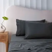 Accessorize Bedroom Collection Bamboo Cotton Mega Sheet Set Charcoal
