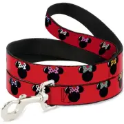 Pet Leash - Minnie Silhouette Red/Black/Polka Dot - 4 Feet Long - 1.5" Wide