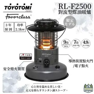 <<綠色工場台南館>> TOYOTOMI 灰色限定煤油暖爐 RL-F2500 煤油暖爐 暖爐 對流式 日本製