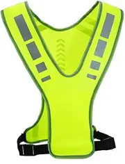 Reflective Vest Running Gear,Safety Reflective confer.Bands,Adjustable Workout Gear,Arrow-led Night Vest,for Night Safety Protection, Night Running Crowd, Riding, Driving