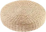 Japanese Style Handcrafted Eco-Friendly Padded Knitted Straw Flat Seat Cushion, Hand Woven Tatami Floor Cushion Pad - 45x45cm