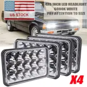 Brightest 4PCS 4x6 LED Headlights Hi-Lo Beam For Peterbilt 378 379 Kenworth T800 (for: Peugeot)