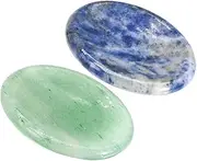 Ipetboom 2Pcs Natural Worry Stones Portable Thumb Scraping Plates for and Relaxation for Facial Massage Smooth Edges for Comfortable Use