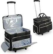 ORKELS Rolling Teacher Bag with Detachable Trolley, Teacher Tote Bag with Wheels for Laptop and Teacher Supplies