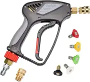 TOOLCY Pressure Washer Short Gun, Commercial 5000 PSI / 10.5 black