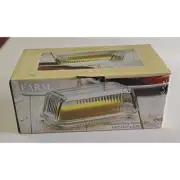 Farm Circleware Embossed Glass Butter Dish Tray NEW Retro Style
