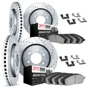 Dynamic Friction Company 7514-76069 Brake Rotor Dimpled & Slotted Silver