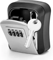 4 Digit Combination Key Lock Box Wall Mounted Waterproof Outdoor Storage Safe