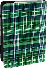 [JEJEA] Blue and Green Scottish Tartan Print Travel Organizer Credit Cards Case Passport BookPassport Holder Cover Wallet forTraveling,, Black, One Size