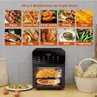 12QT Air Fryer Convection Oven - 10-in-1, Touchscreen, Visible Window, Black