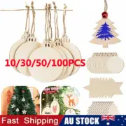 Christmas Tree Hanging Ornament Wooden Blank DIY Craft Baubles Xmas Decoration