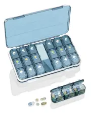 Pill Organizer 3 Times a Day, Travel Pill Box 7 Day, Pill Cases Organizers 7 ...