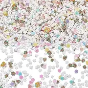 SUNNYCLUE 100G Snowflake Sprinkles Christmas Sprinkle Bulk Polymer Clay White Xmas Faux Candy Sugar Dessert Snowflakes Mini Decorations Craft Slices for Nail Art Cake Phone Case DIY Crafts Findings