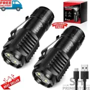 Super Bright Tactical Military LED Flashlight flash light super high Pack of 2
