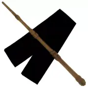 14" Legacy Stalk Hand Carved Mahogany Wood Magic Wand Wizard Witch w/ Free Bag