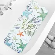 Shower Mat Bathtub Mat Non Slip- PVC Bath Mat for Tub with Suction Cups and Drain Holes, 39 x 15 Inches Extra Long Machine Washable Shower Mat for Bathroom Wet Floor Kids Women (Green)