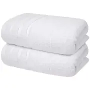 100% Cotton Luxury Bath Towels Set of 2 (27x54 Inches), Soft, Brilliant White