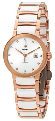 Rado Centrix Automatic Rose Gold PVD & Ceramic Diamonds Womens Watch R30183742