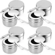 8 Pack Chafing Fuel Holder Stainless Steel Chafe Wick Fuel Holder Safety Cover