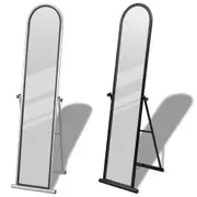 Free Standing Floor Mirror Full Length Rectangular Dressing Grey/Black vidaXL